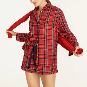 NWOT J.Crew Good Tidings Holiday Plaid Flannel Pajama Set Size XXL